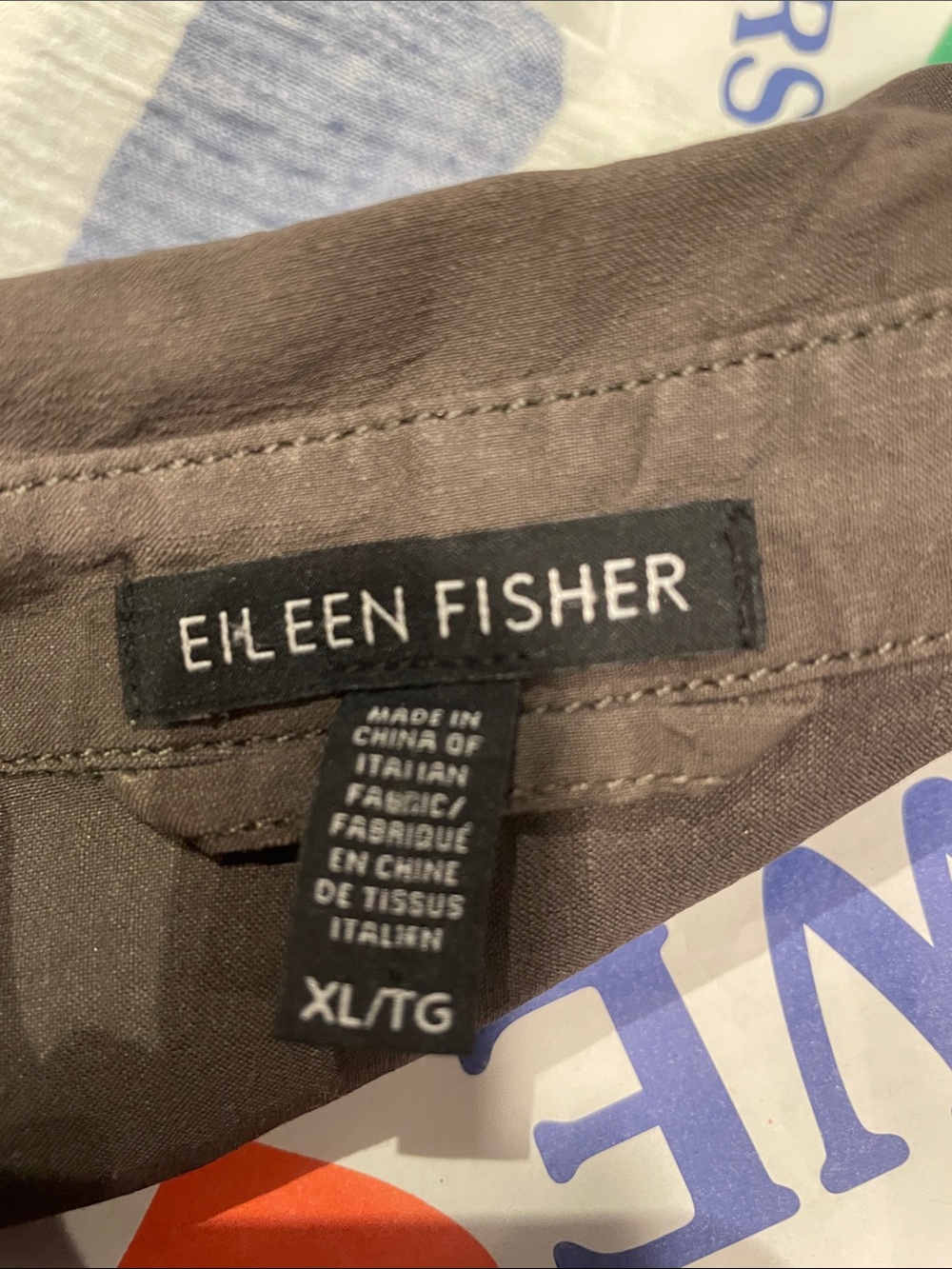 Eileen Fisher Taupe Button-Front Dress - Picture 2 of 5